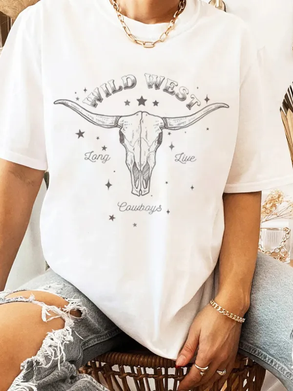 Long horned Bull Skull T-shirt