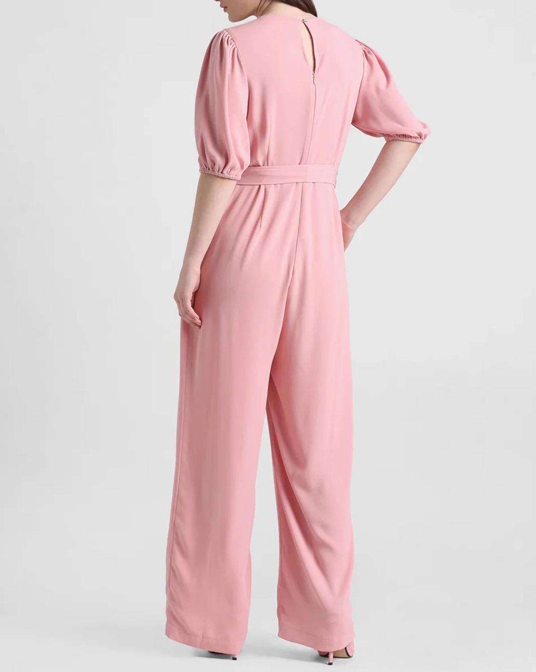 Pink Tie-Up Belt Jumpsuit