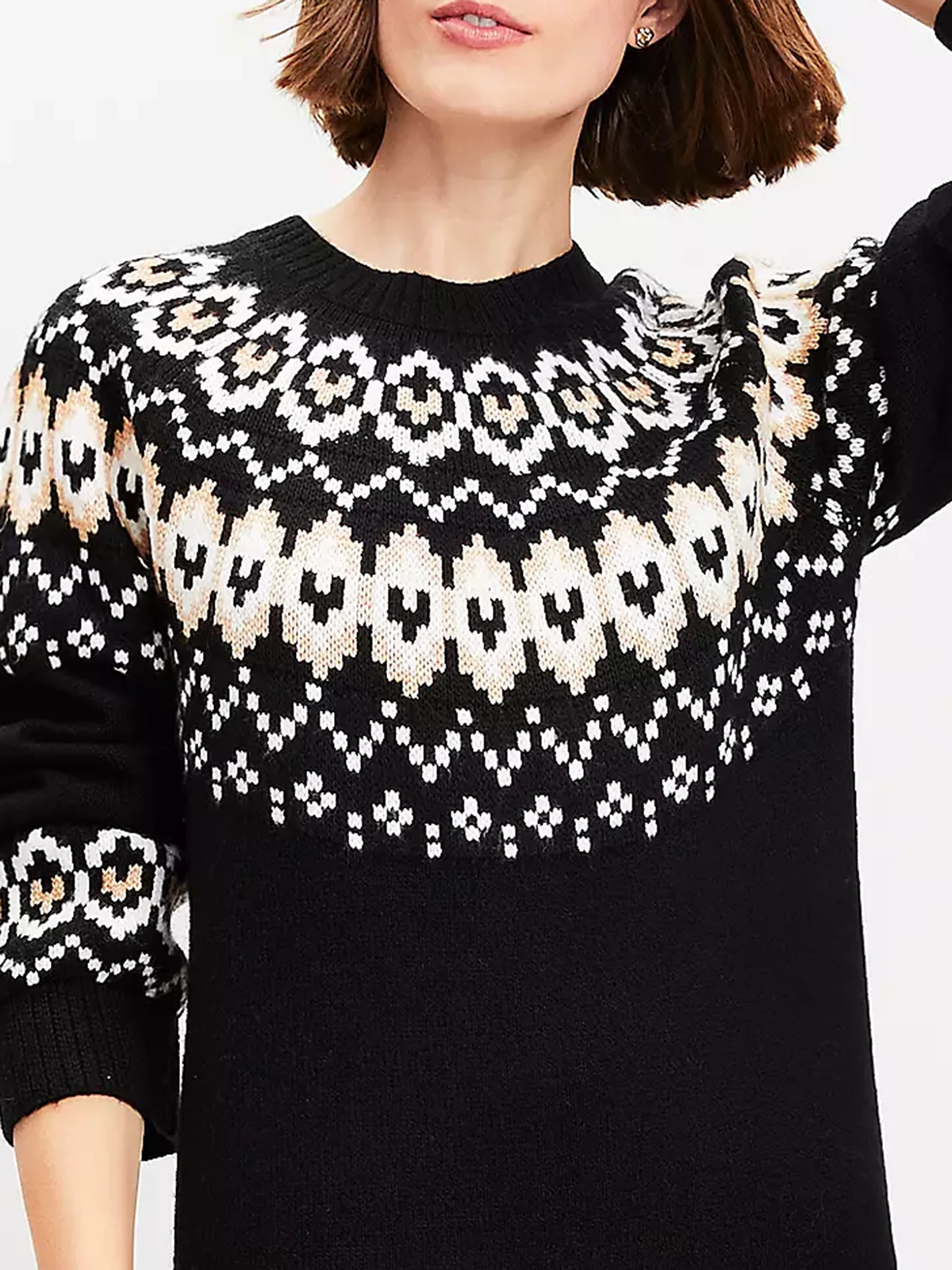 Fair Isle Relaxed Midi Sweater Dress