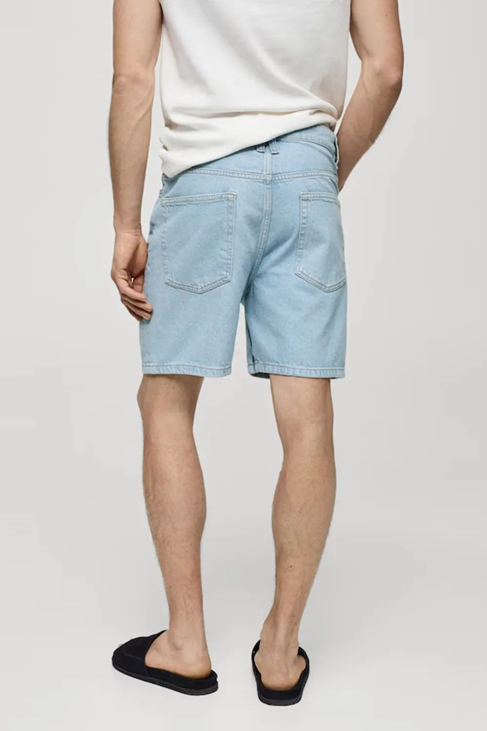 Non-Stretch Denim Bermuda Shorts