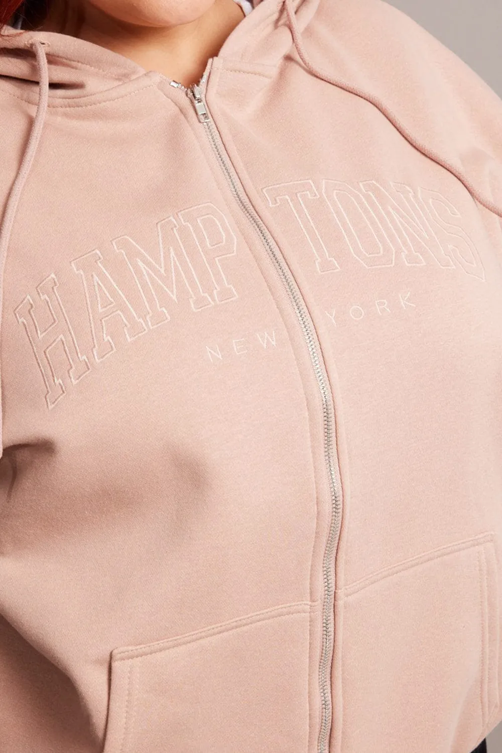 Pink Hamptons Zip Hoodie