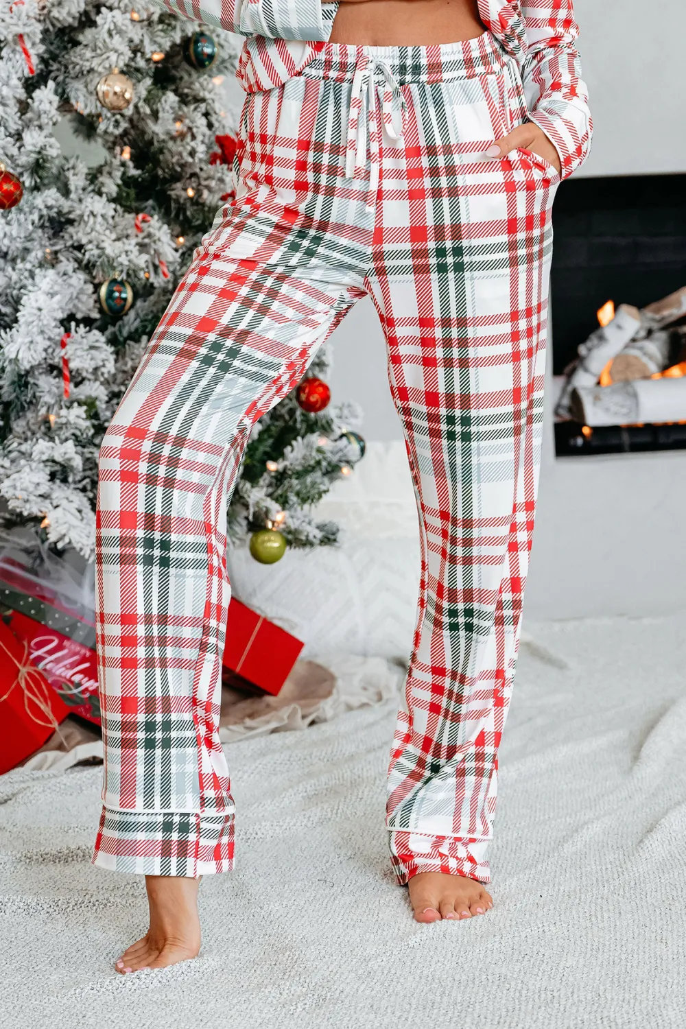 Buttery Soft Red and Green Plaid Pajama Set