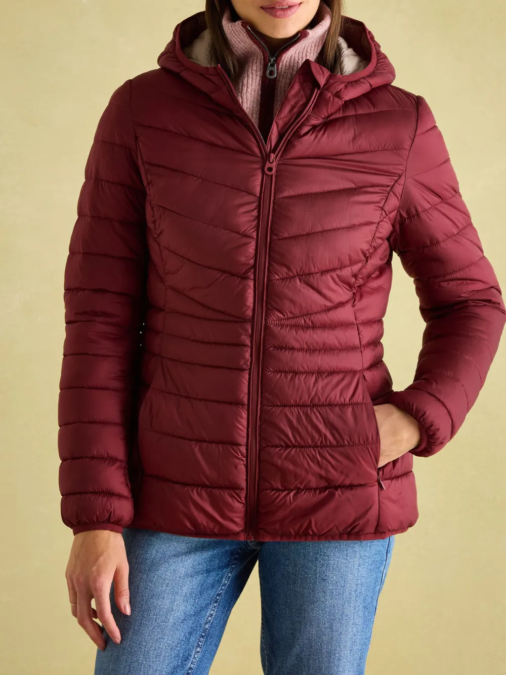 Kenley Dark Red Showerproof Padded Coat