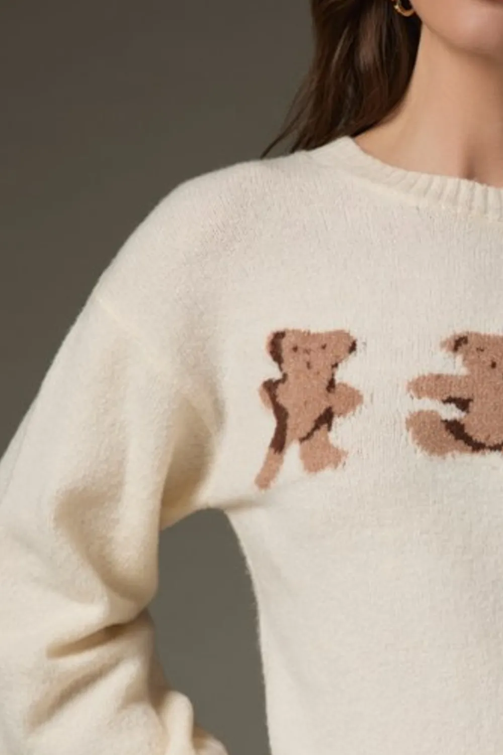 Jackie Teddy Graphic Pullover Sweater