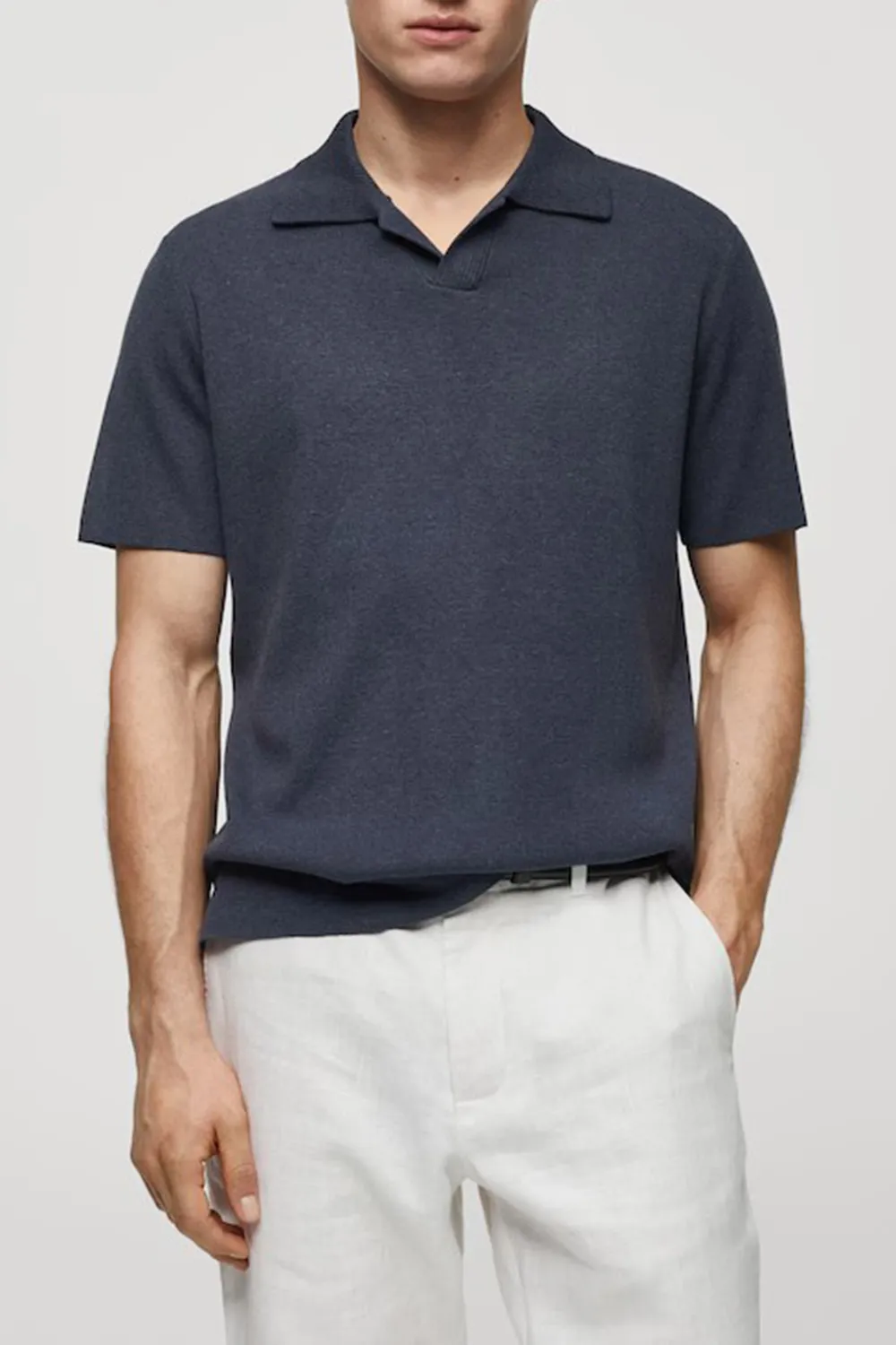 Fine-knit cotton polo shirt