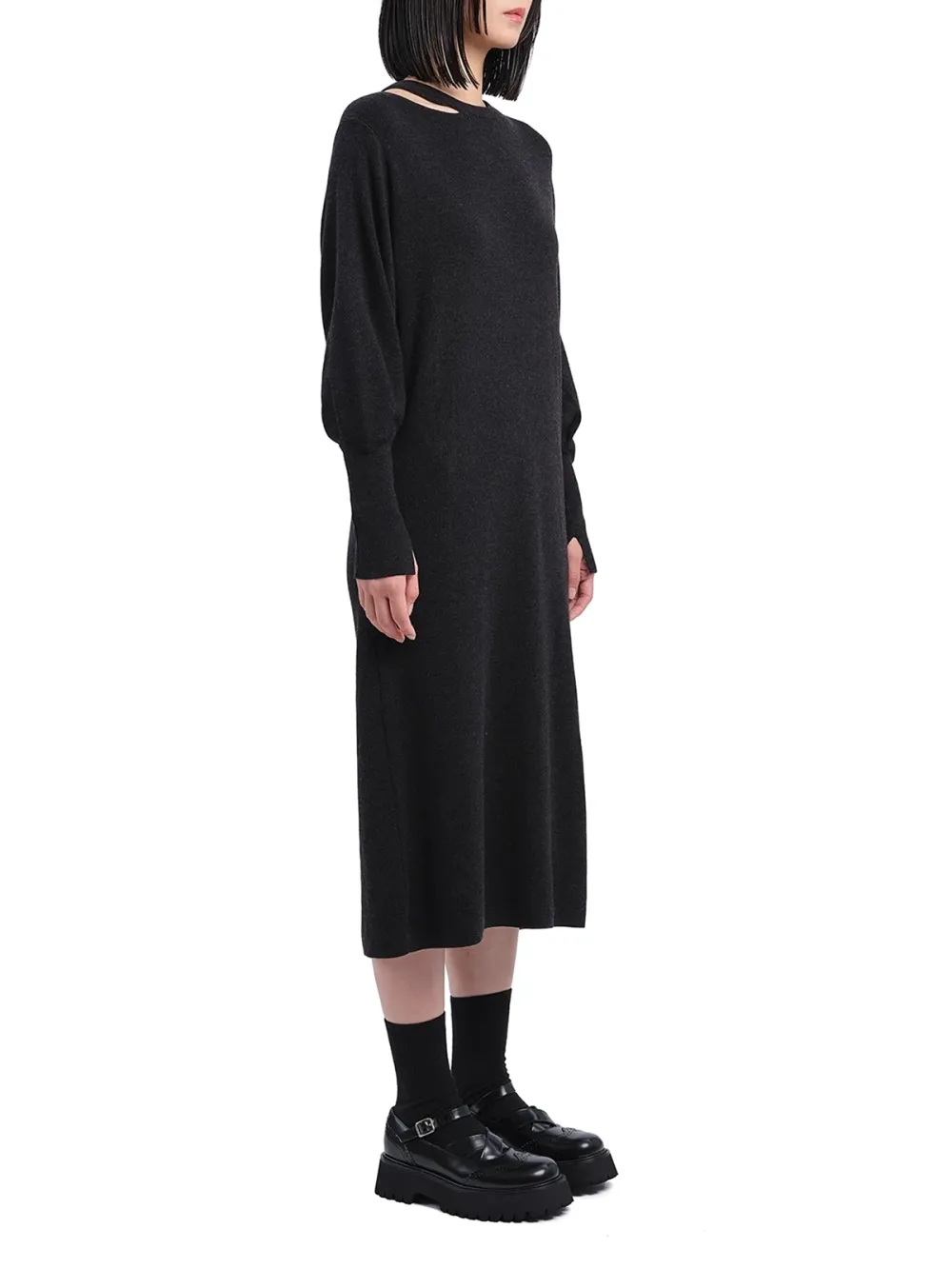 Black Wool Knit Dress