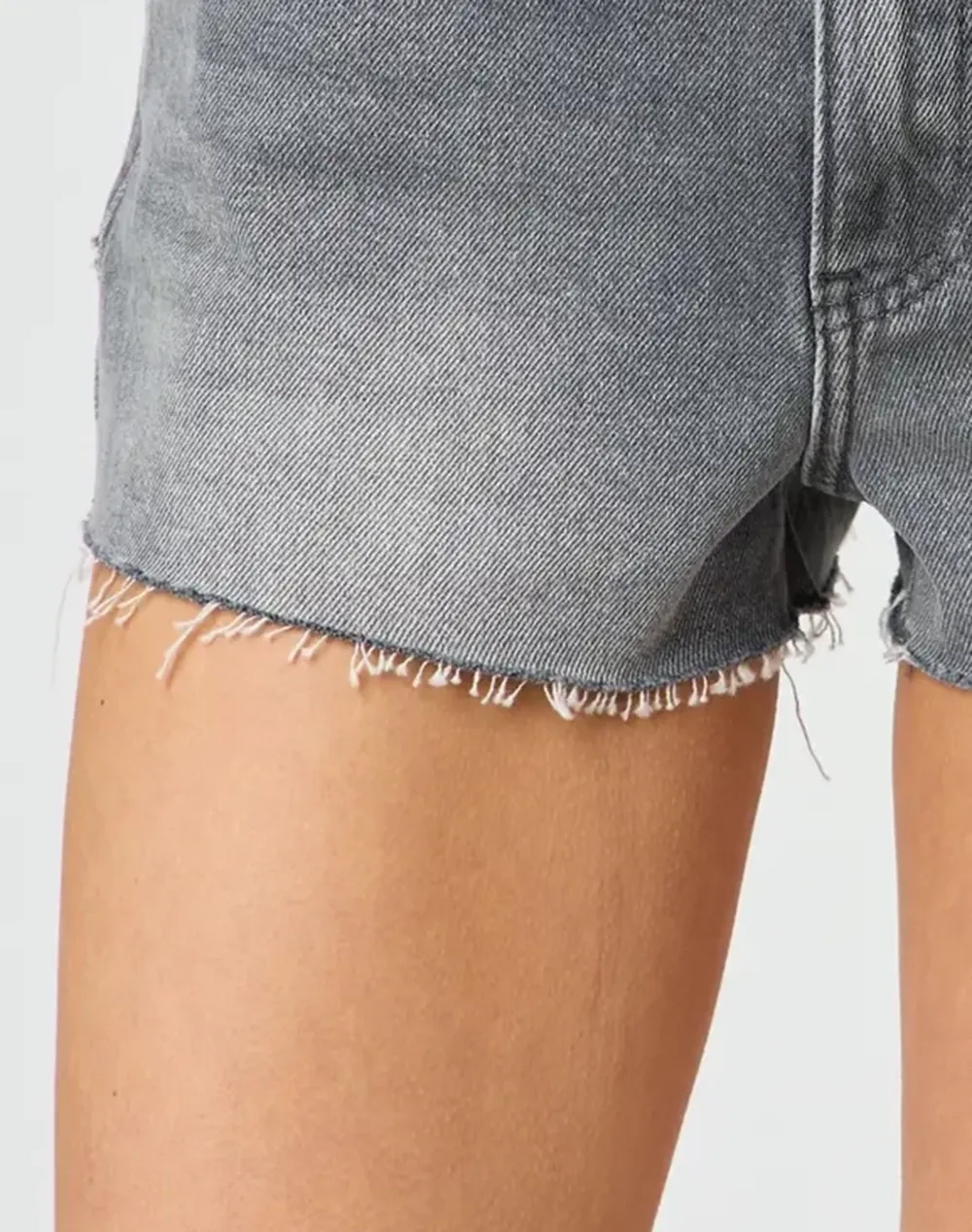 Mid Rise Denim Mini Short