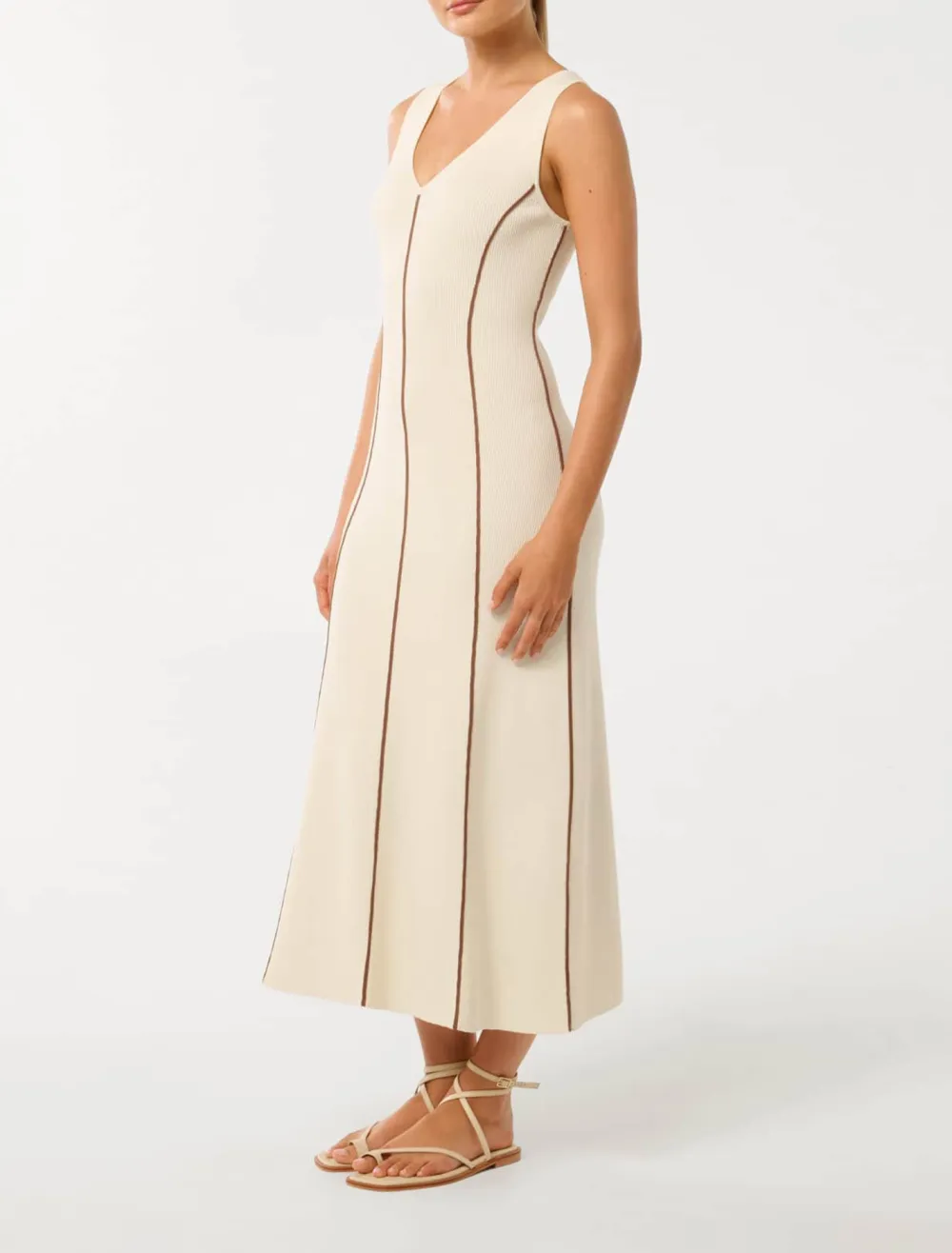 Miley Contrast Detail Midi Dress