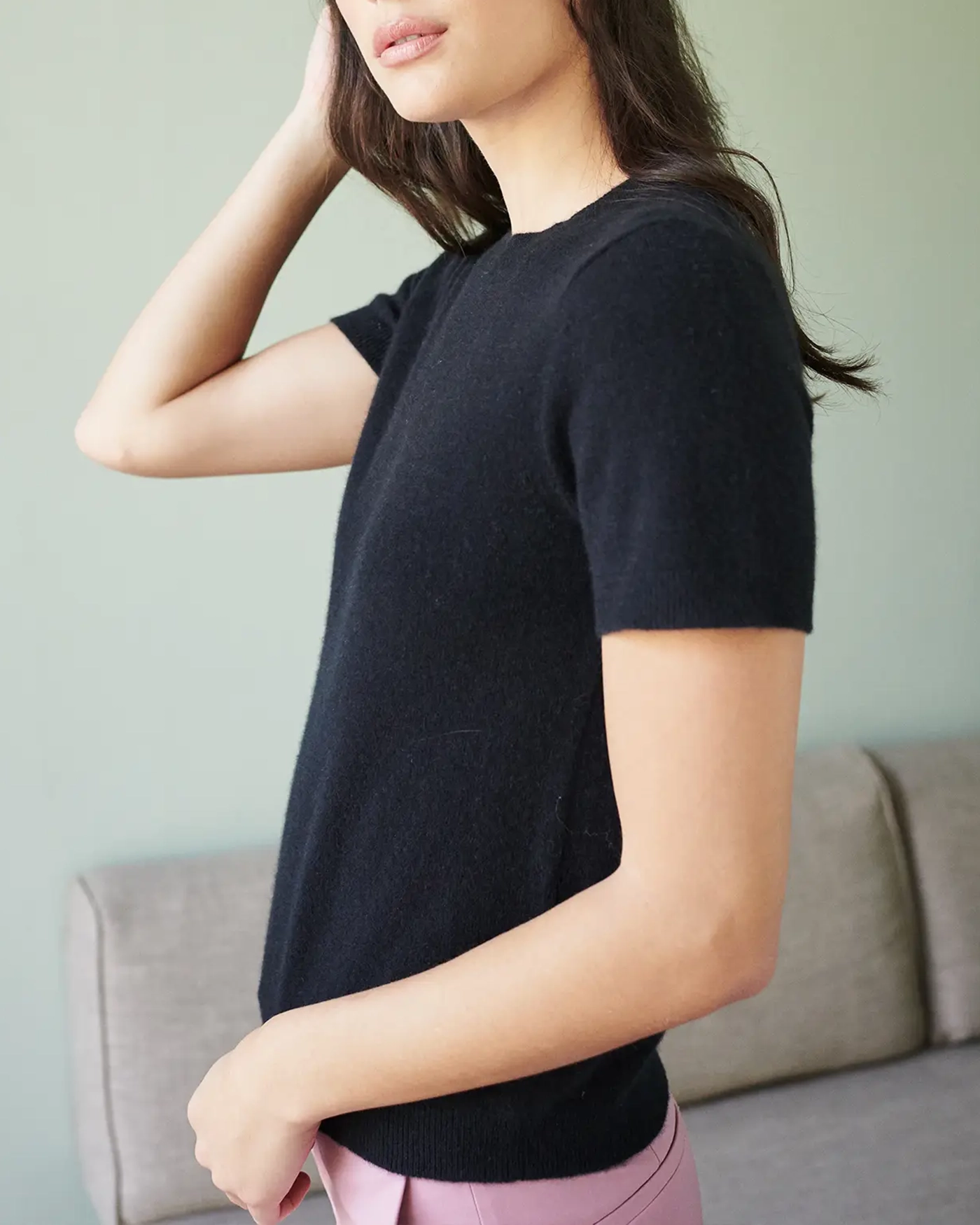 Short Sleeve Cashmere Tee