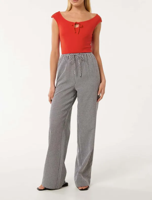 Minnie Gingham Wide Leg Pant