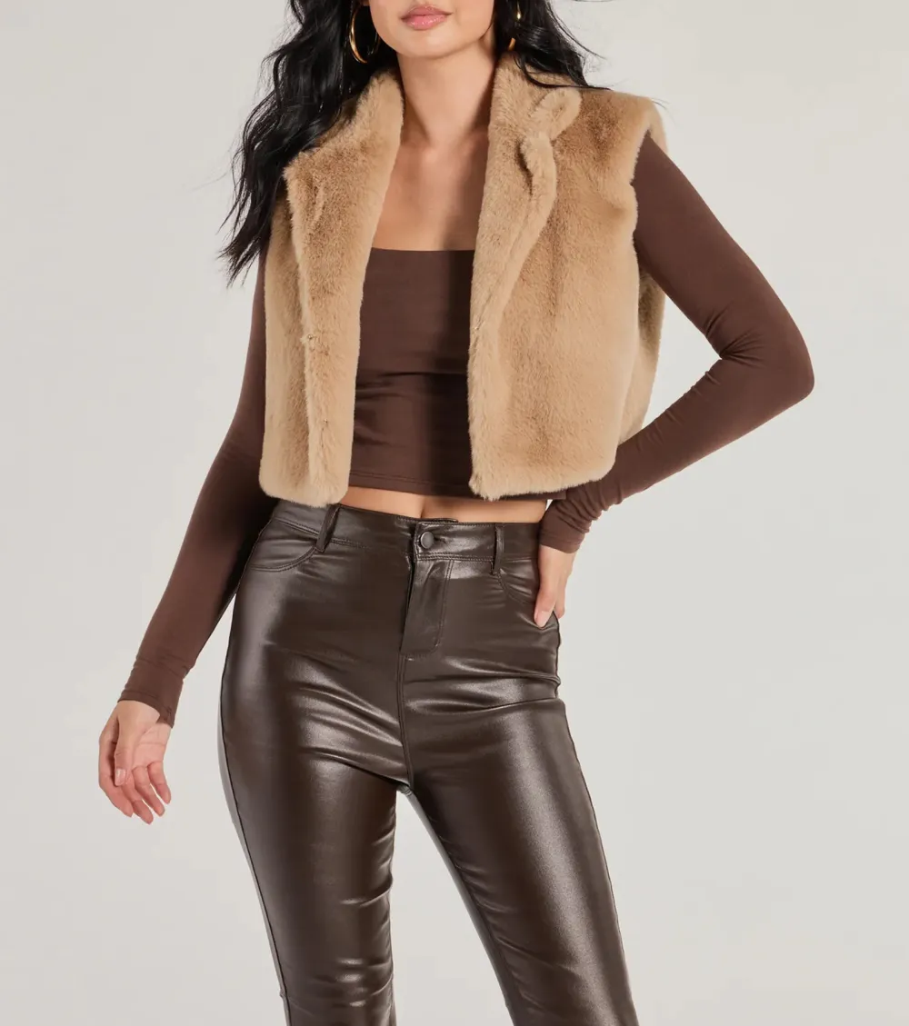 Cozy Glamour Faux Fur Cropped Vest