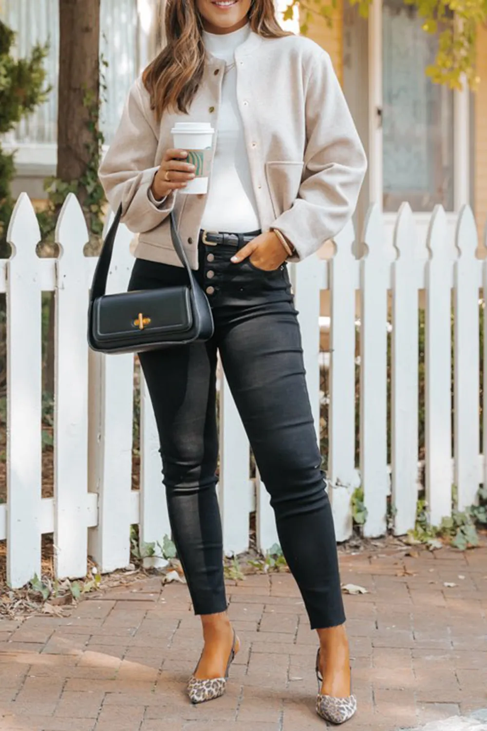 Effortless Beige Bomber Jacket