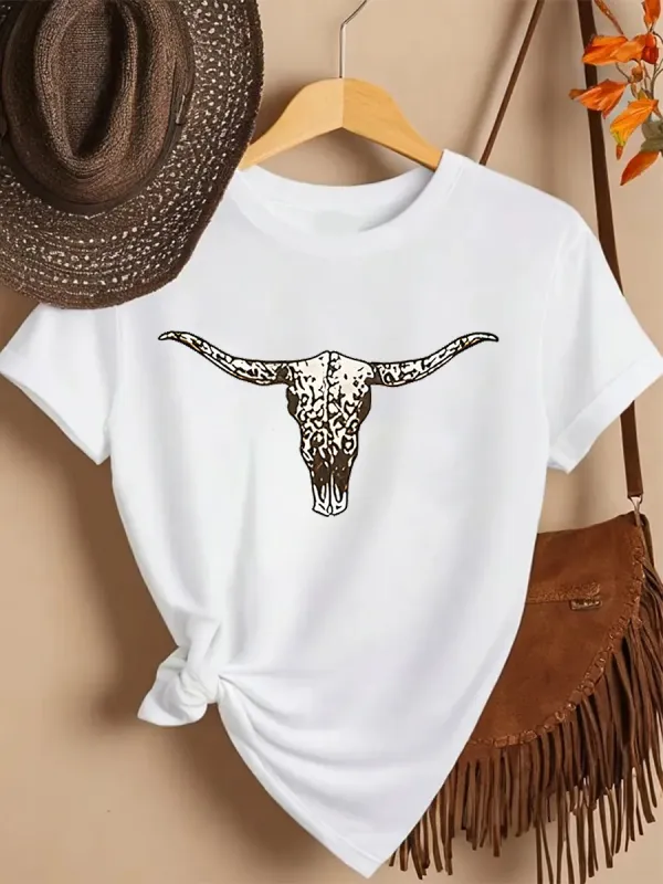 SKULL Bull Wild West Tee