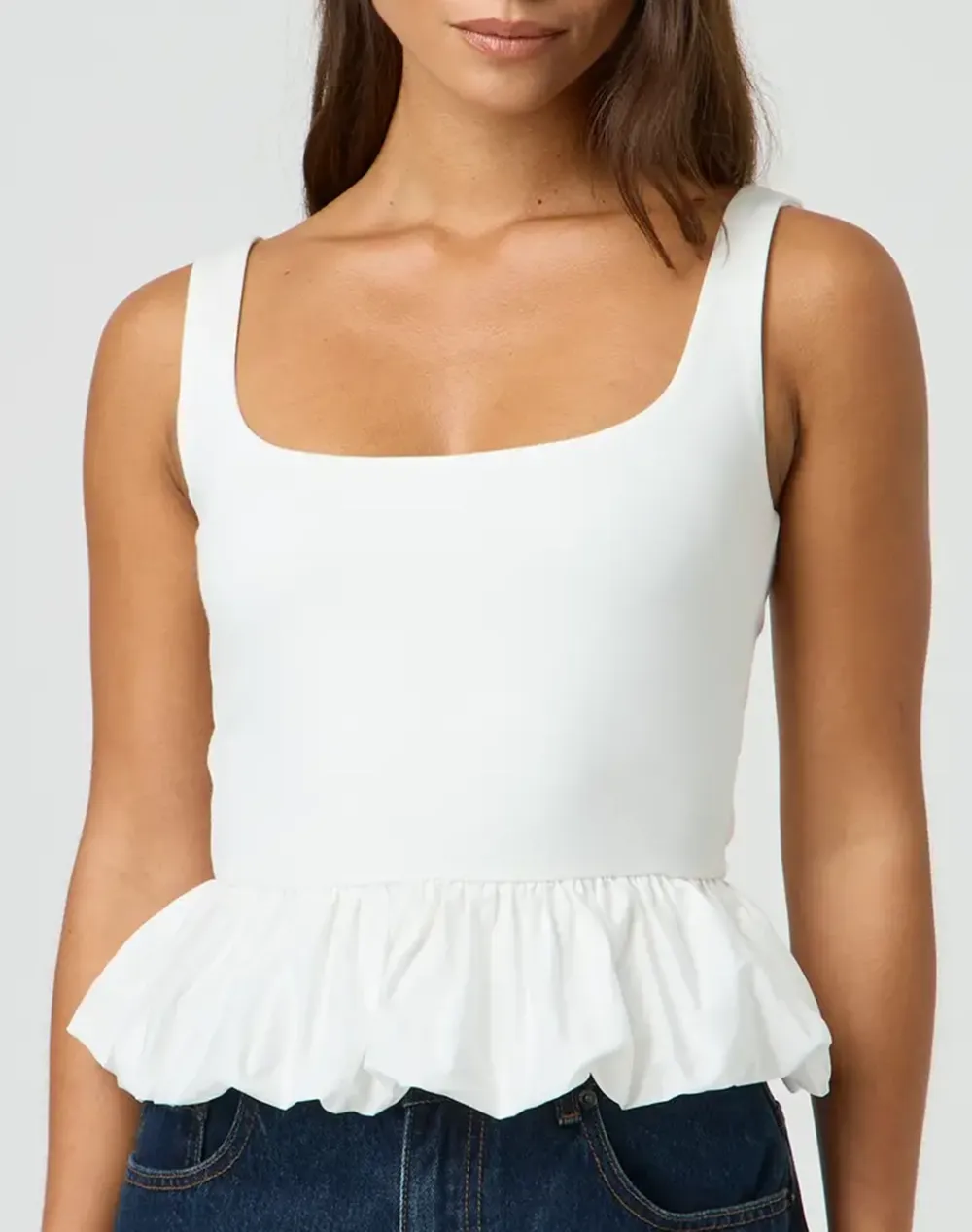 Puff Peplum Top