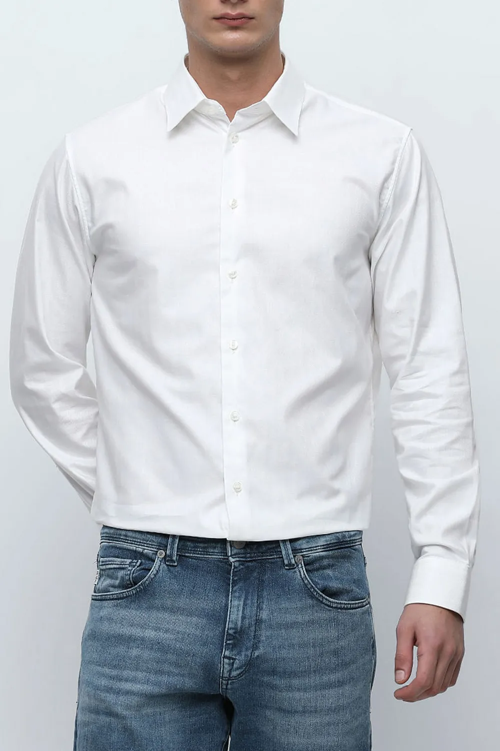 White Formal Full Sleeves Shirt