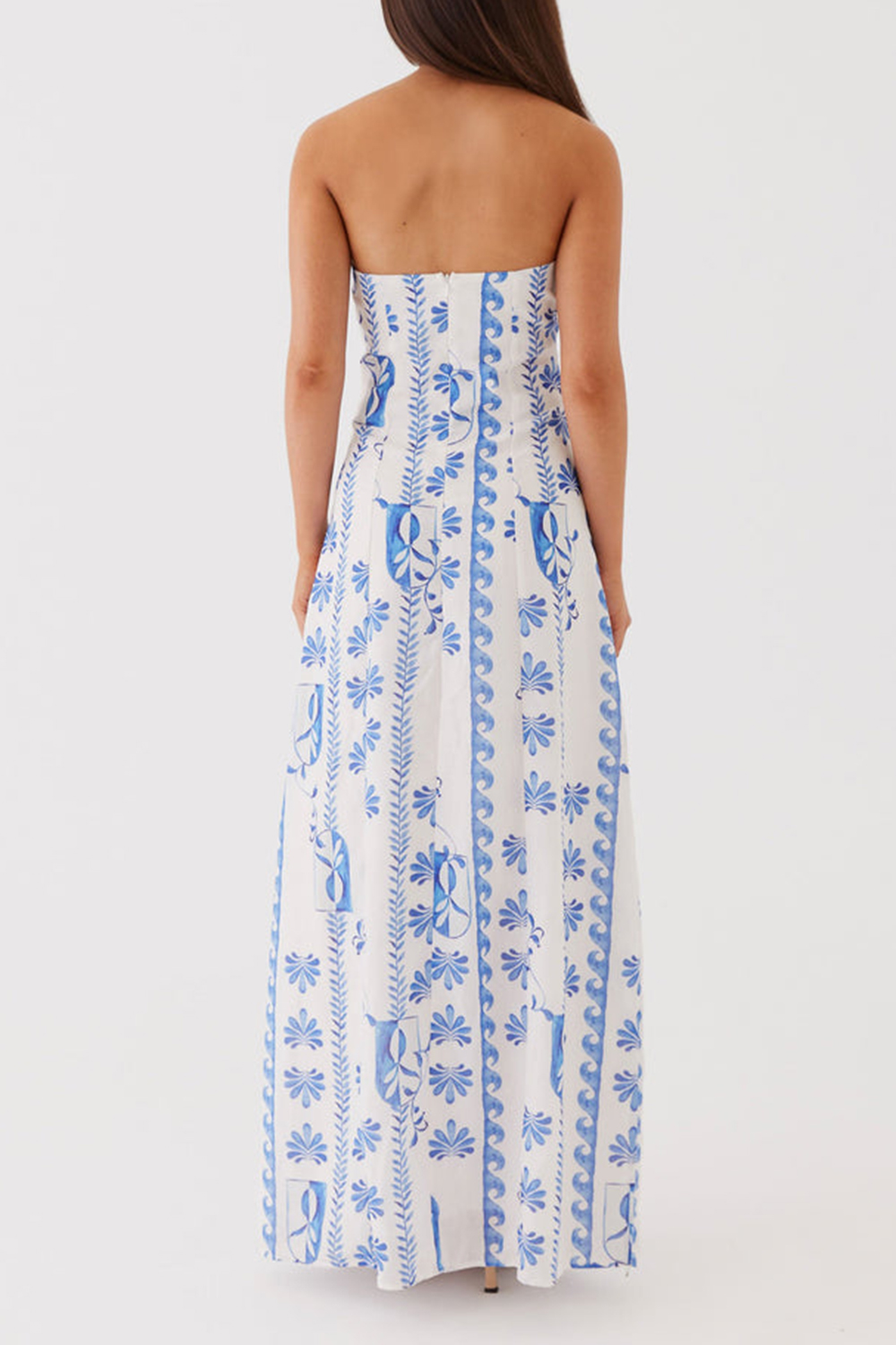 Tayla Linen Maxi Dress - Floral Wave