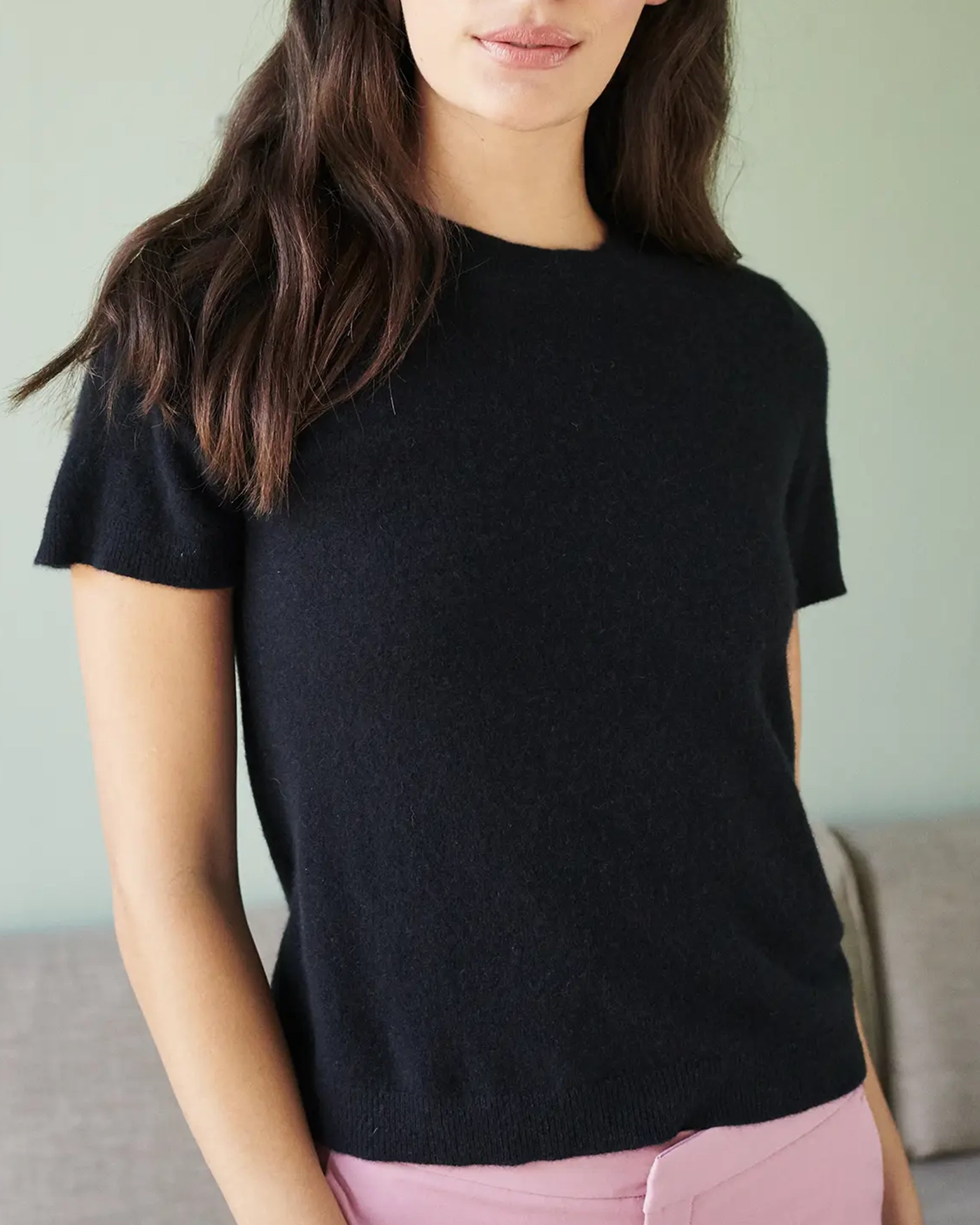 Short Sleeve Cashmere Tee