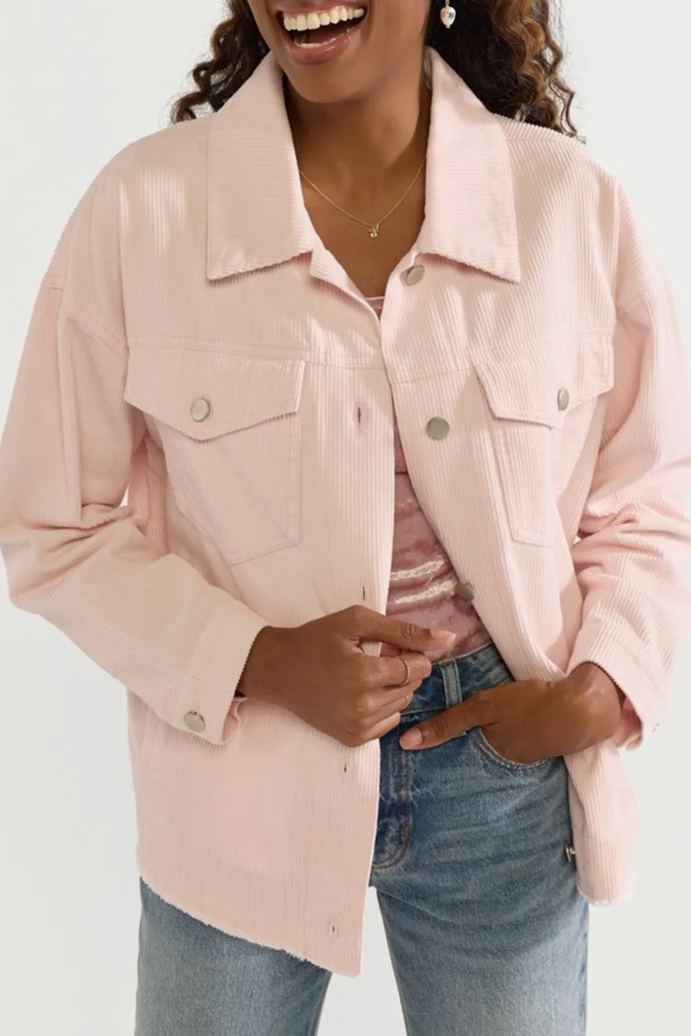 Serena Oversized Corduroy Button Up Shacket