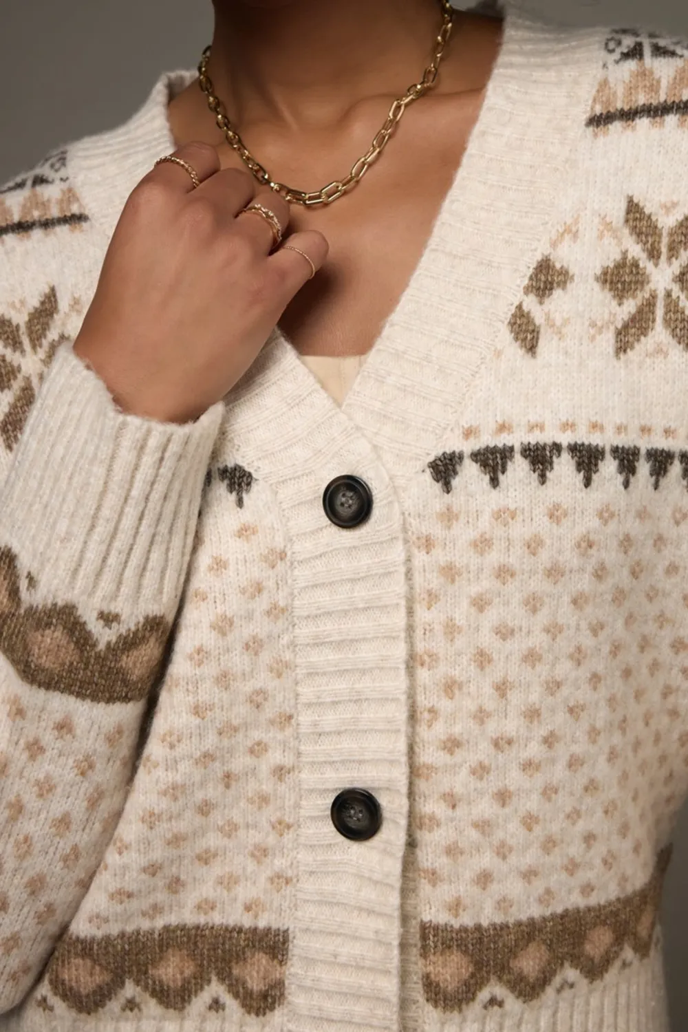 Olivia Fairisle Button Down Cardigan