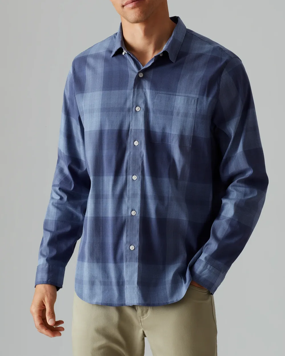 Men's Plaid Long Sleeve Button Up Shirt