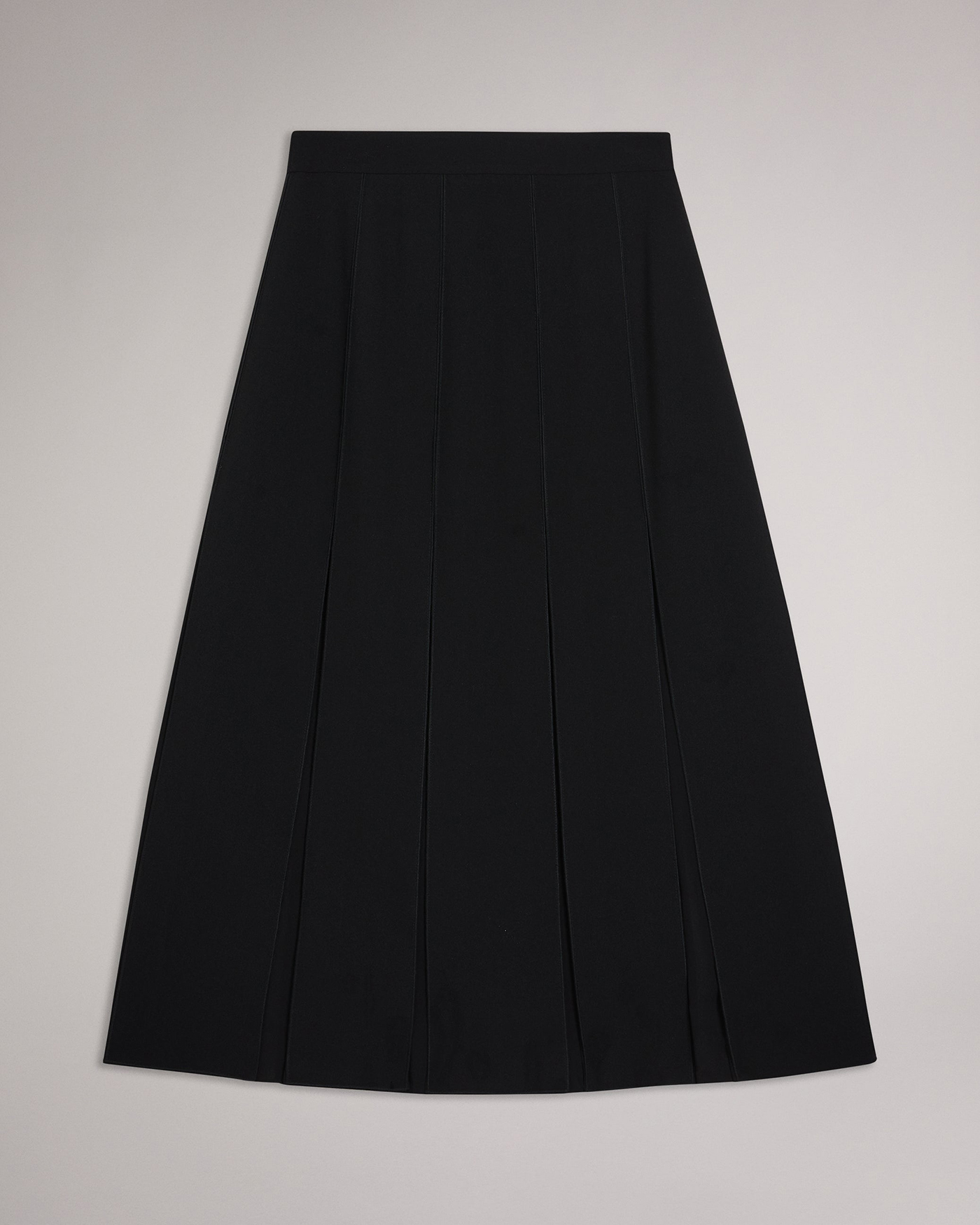 Addelia Midi Skirt With Sheer Panelling Black