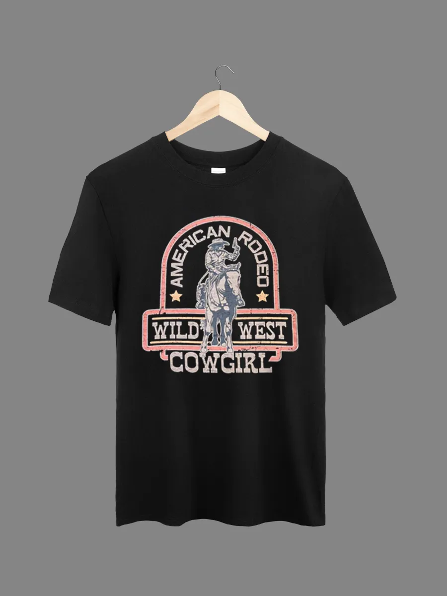 American Rodeo Cowboy Girl T-shirt