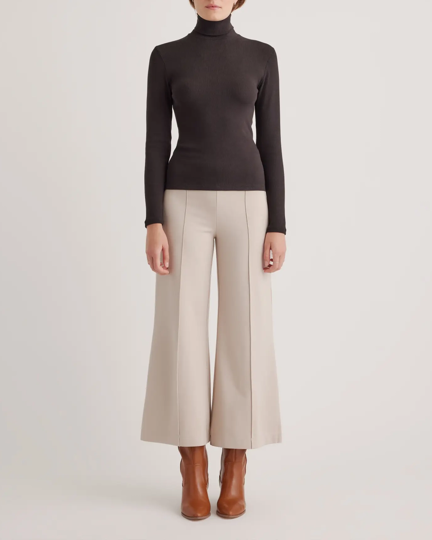 Organic Cotton Micro-Rib Turtleneck