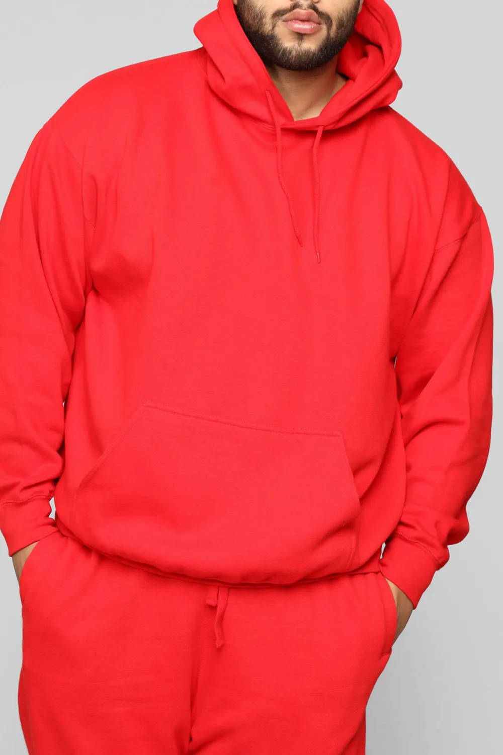 Solid Color Hoodie - Red