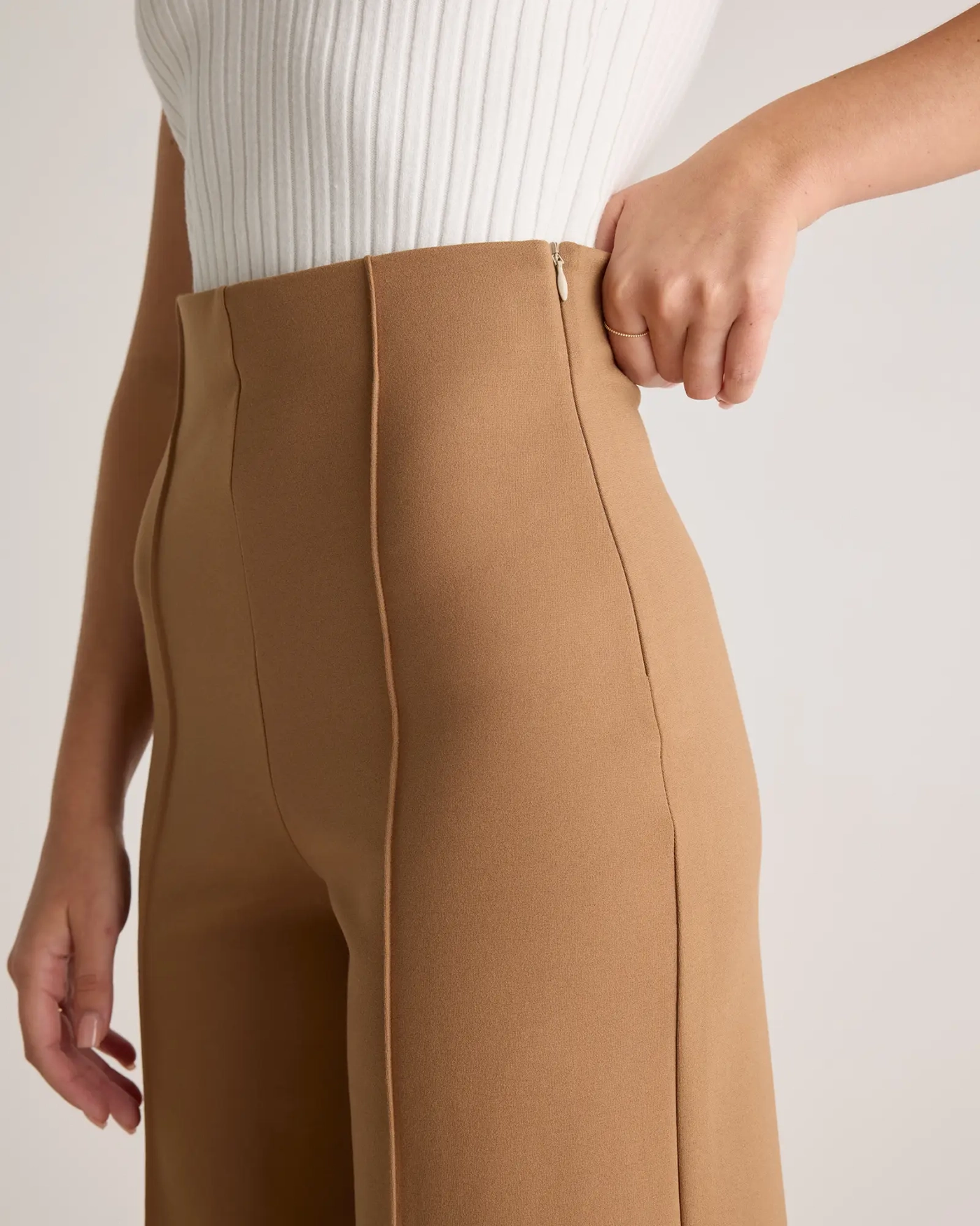 Ultra-Stretch Ponte Super Wide Leg Ankle Pants