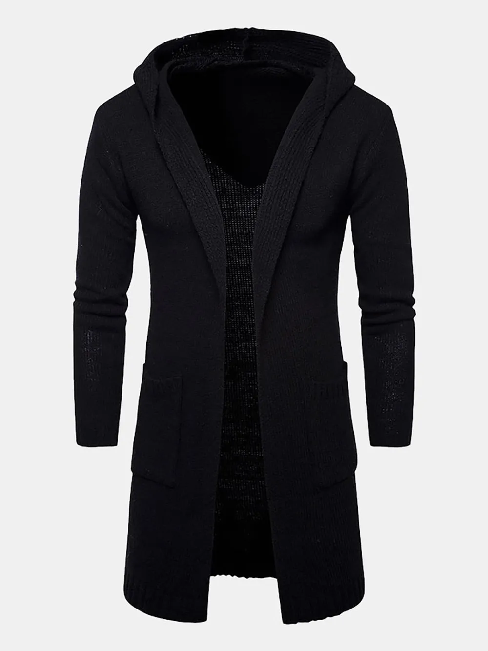 Long Line Hooded Knitted Cardigan