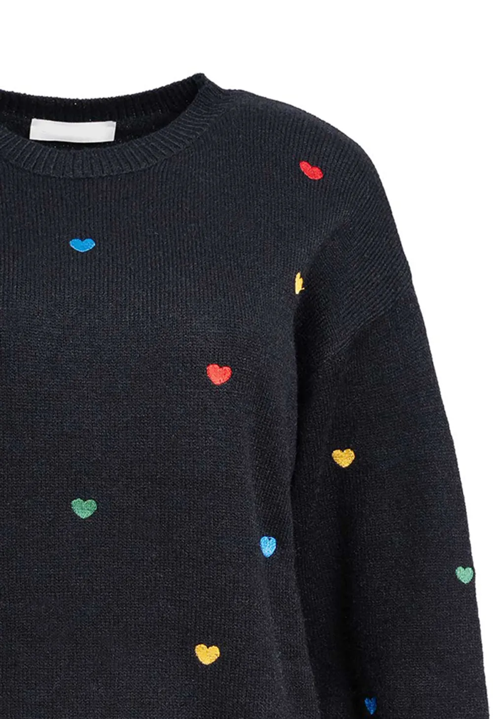 Crewneck Heart Pattern Sweater