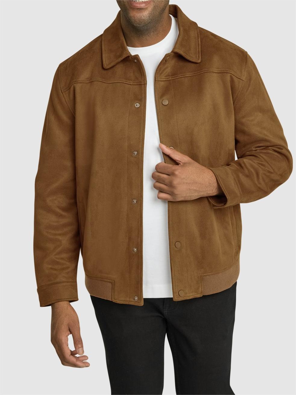 TAN CASEY FAUX SUEDE JACKET