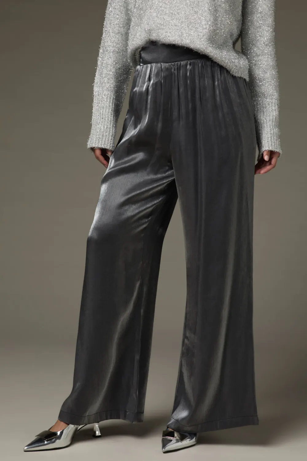 Viola Shiny Fluid Wide Leg Pants