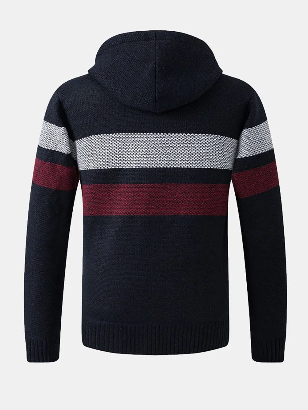 Striped Zip Up Hooded Sweater