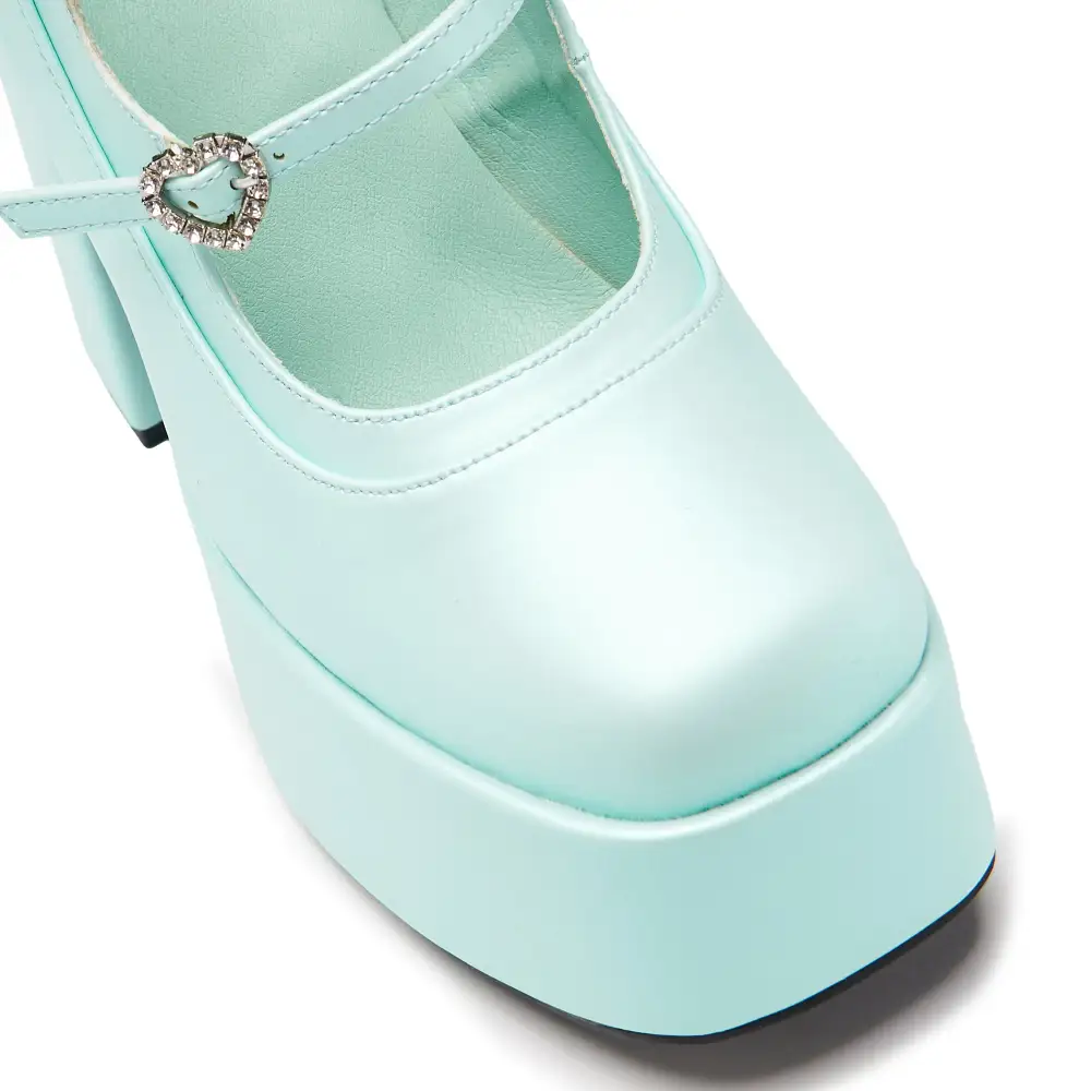 Pearl Dewdrop Platform Heels - Blue