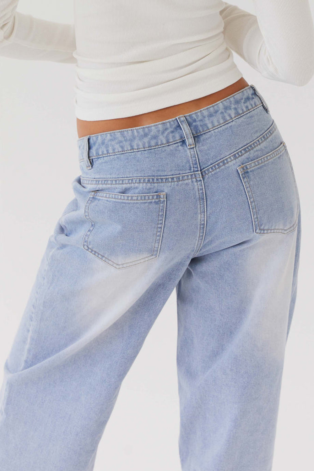 Keanna Low Rise Denim Jeans  Light Blue