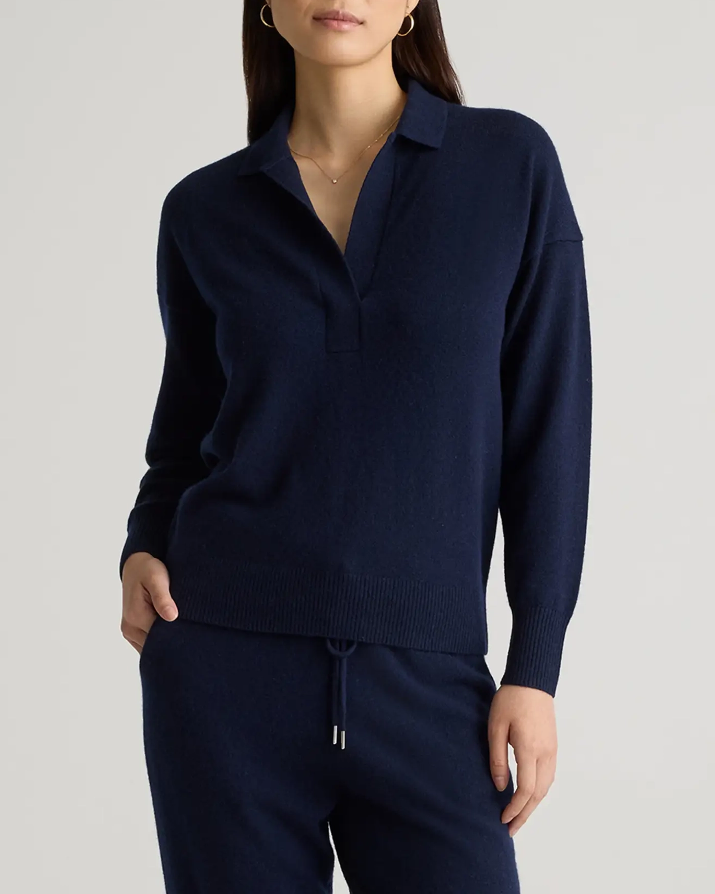 Mongolian Cashmere Polo Sweater