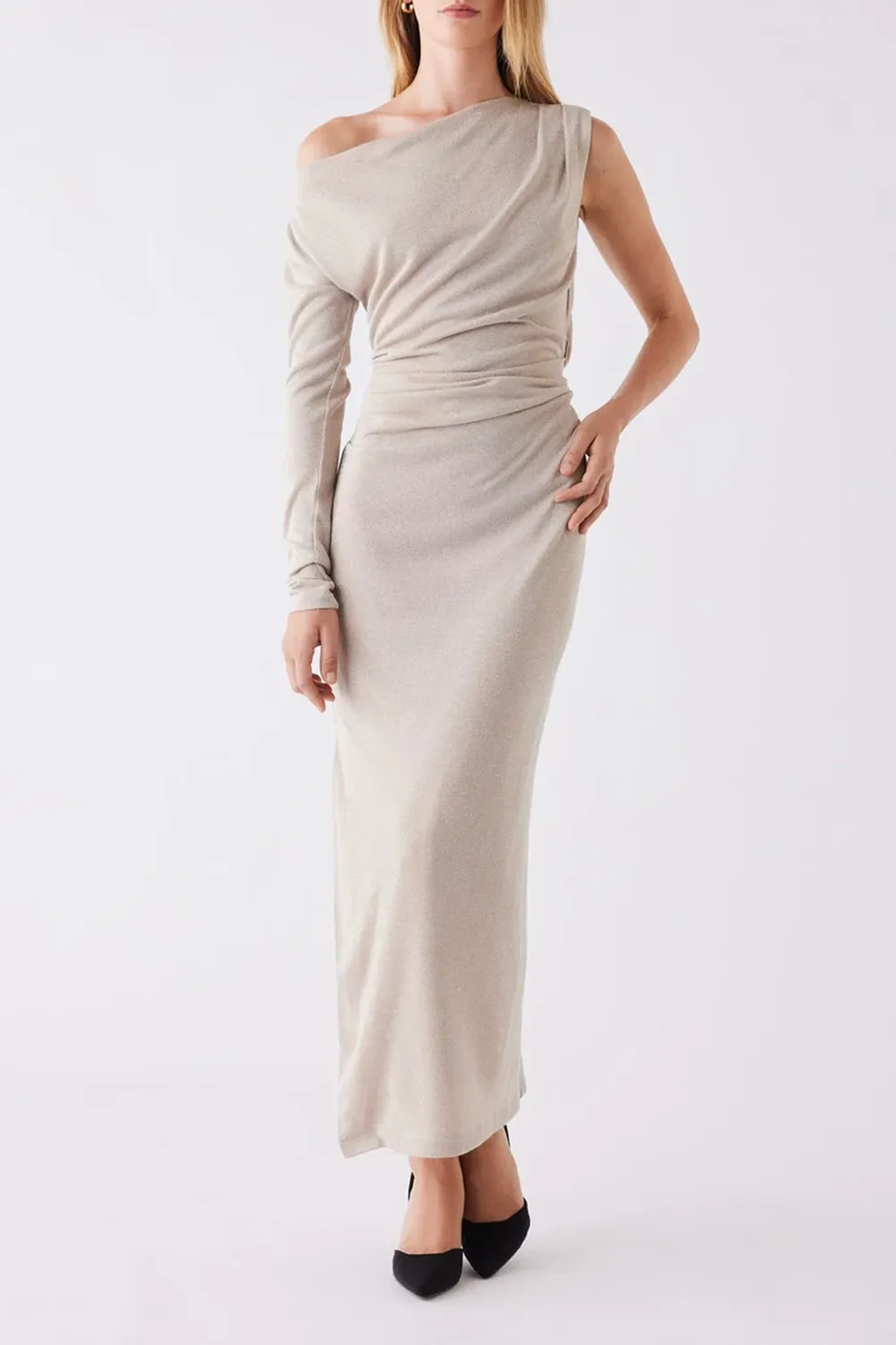 Transmit Golden Sparkle Midi Dress