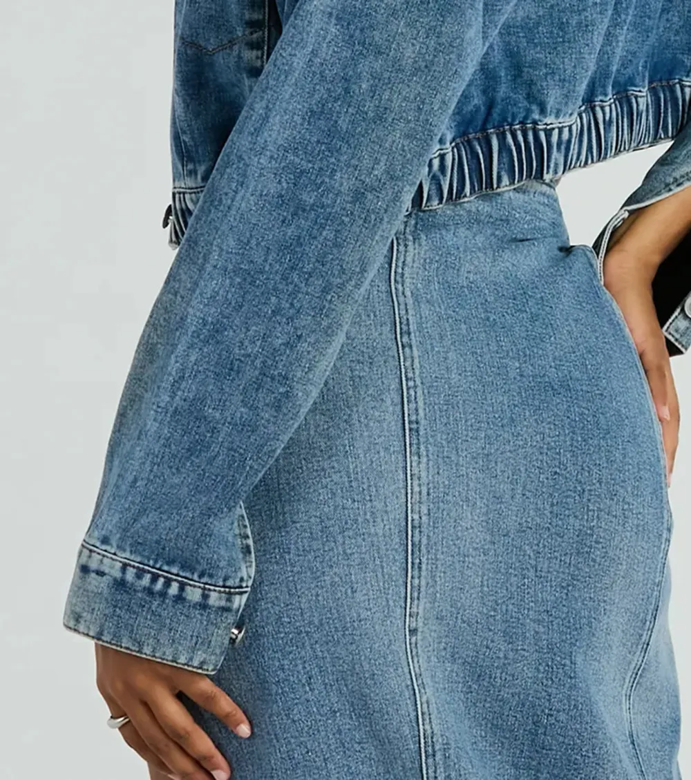 On My Way Trucker Crop Denim Jacket