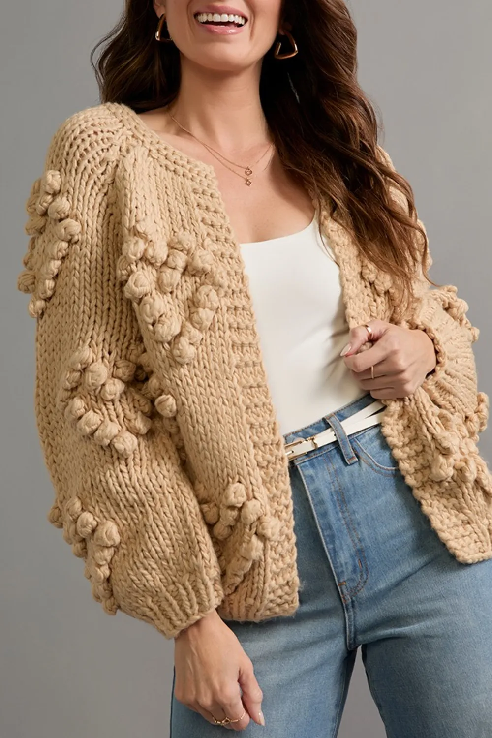 Lucy Chunky Bobble Detail Cardigan