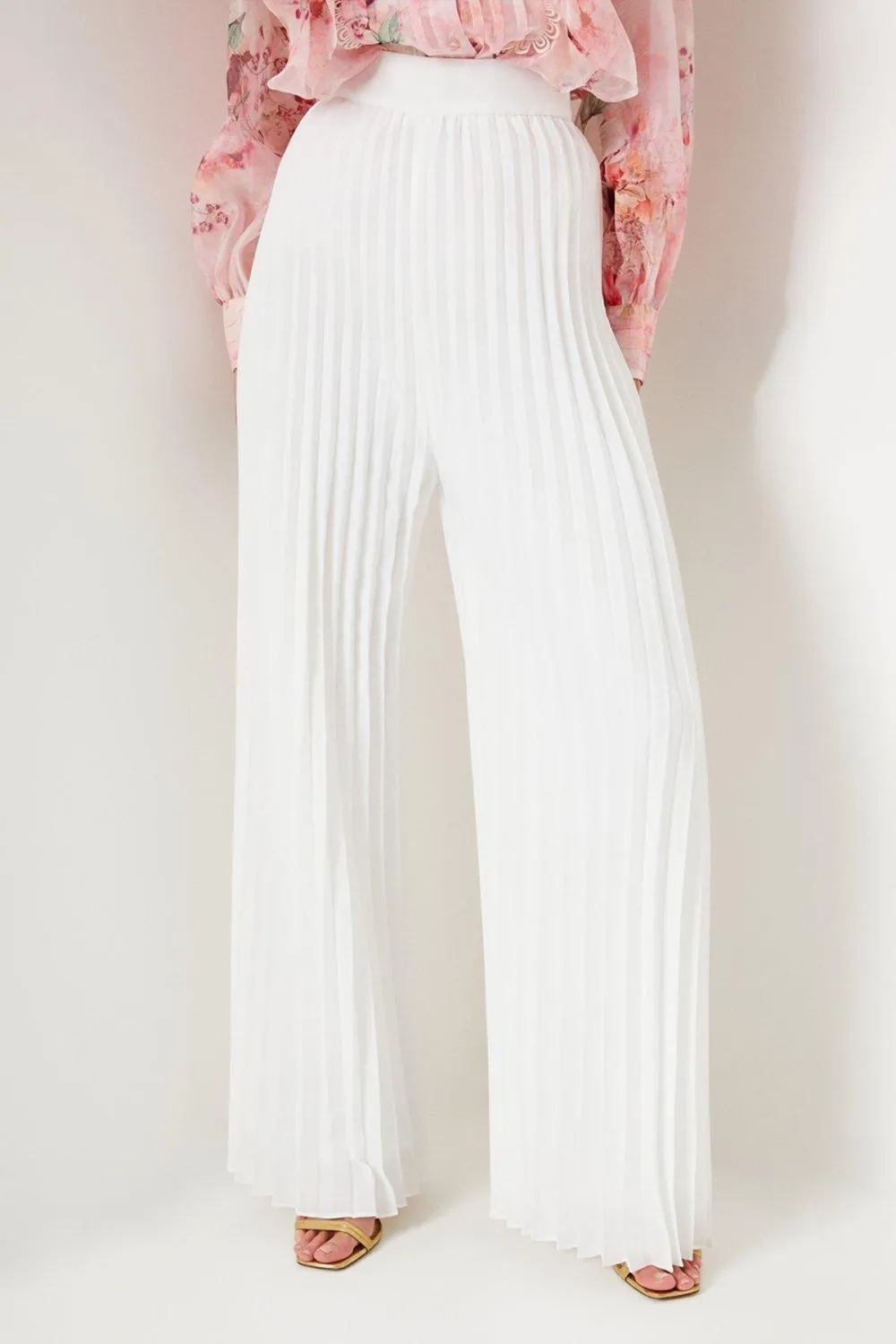 Chiffon Pleated Palazzo Trouser