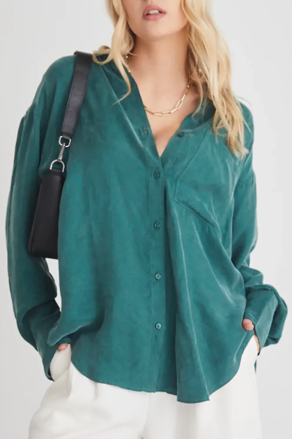 Montana Forest Cupro Oversized Shirt