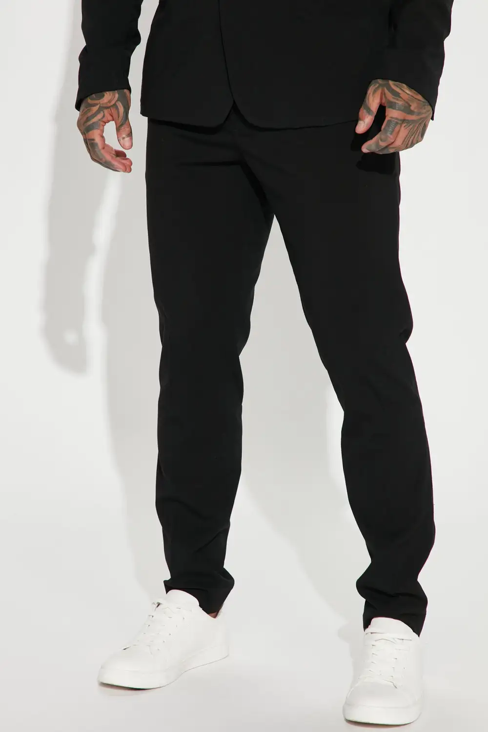 Zip Fly Slight Stretch Trouser - Black