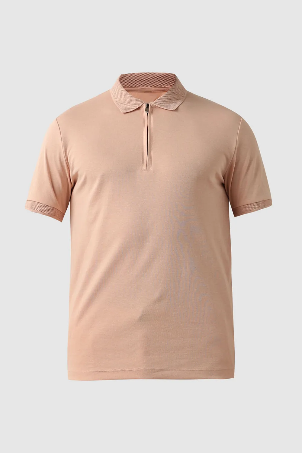 Pink Zip Detail Polo T-shirt