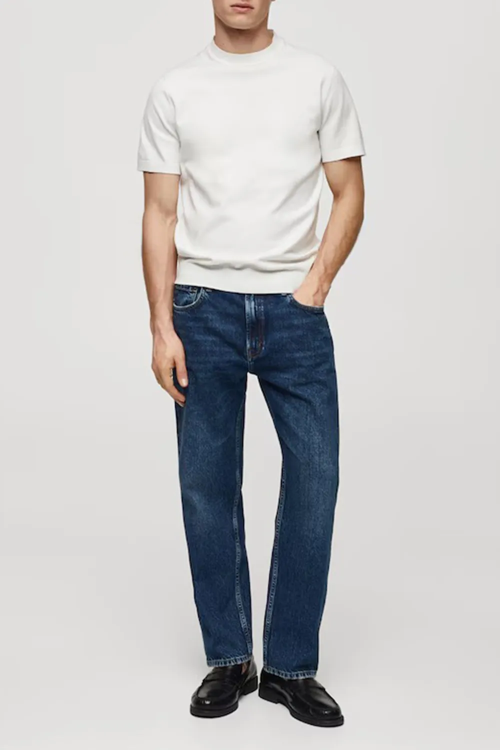 Regular fit dark wash jeans