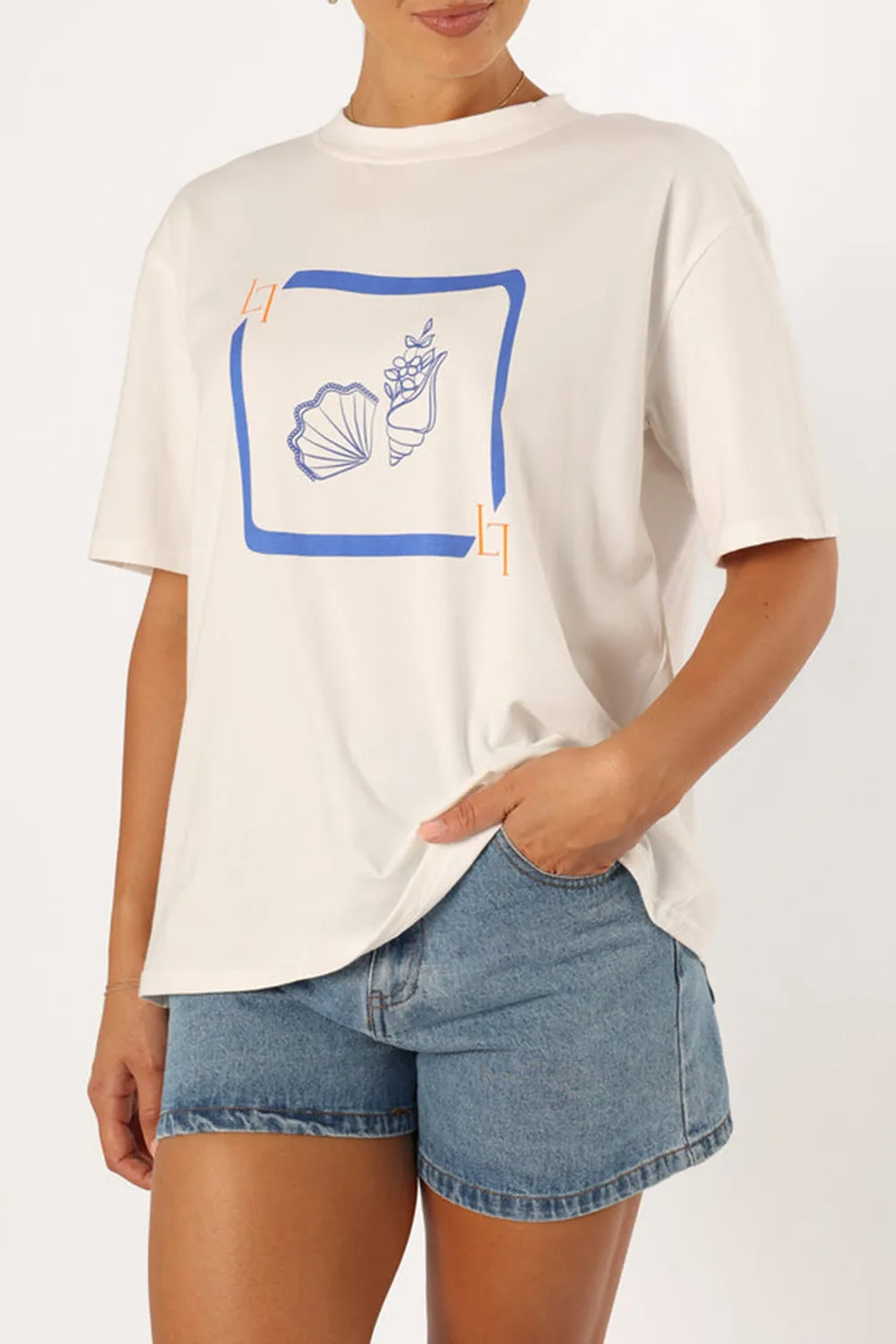 BY THE SEA TEE - WHITE