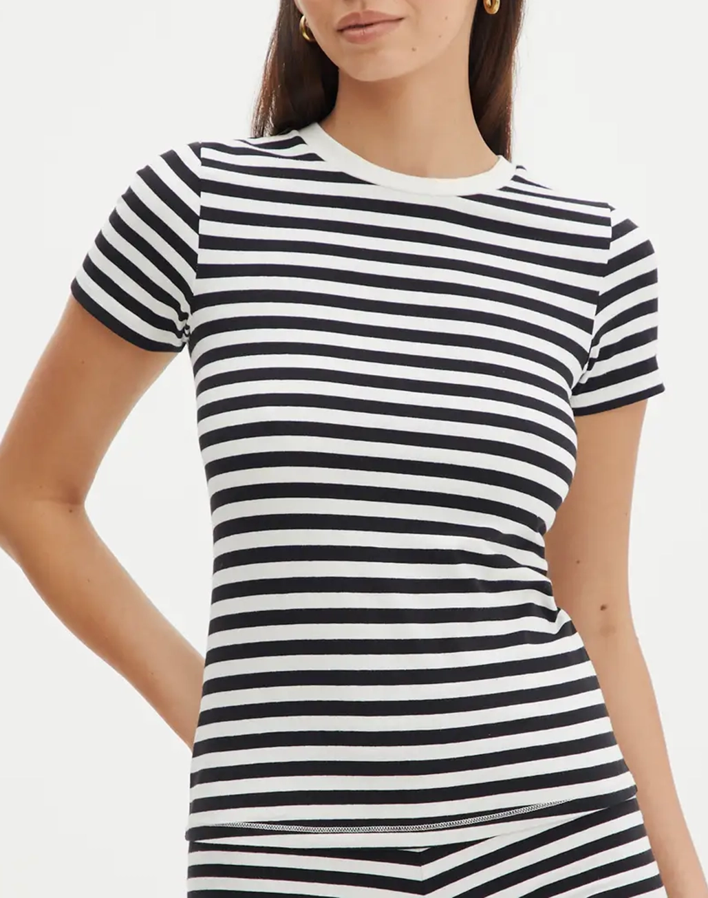 Stripe Cotton Fitted Tee