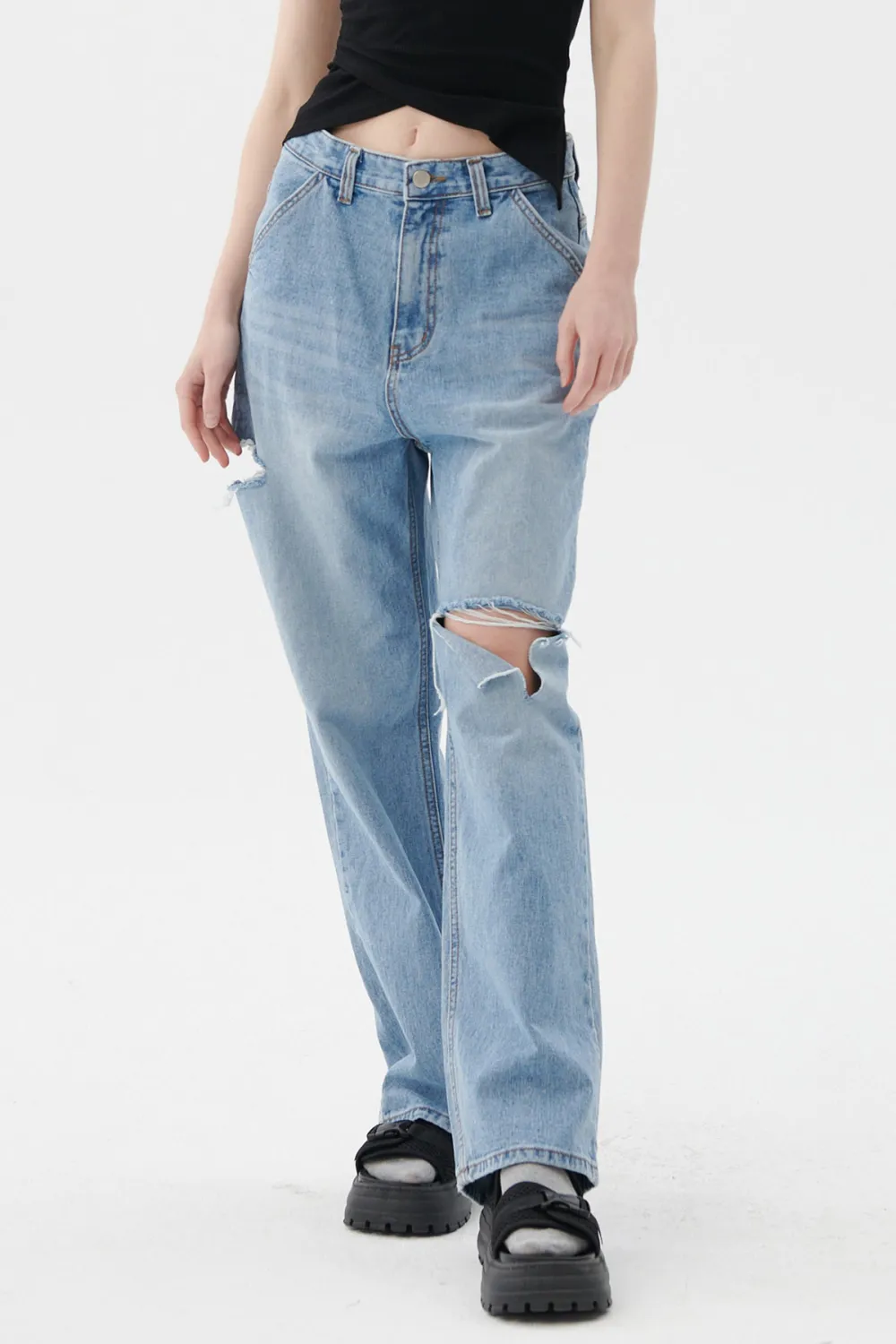 Cassidy Cutout Wide Jeans