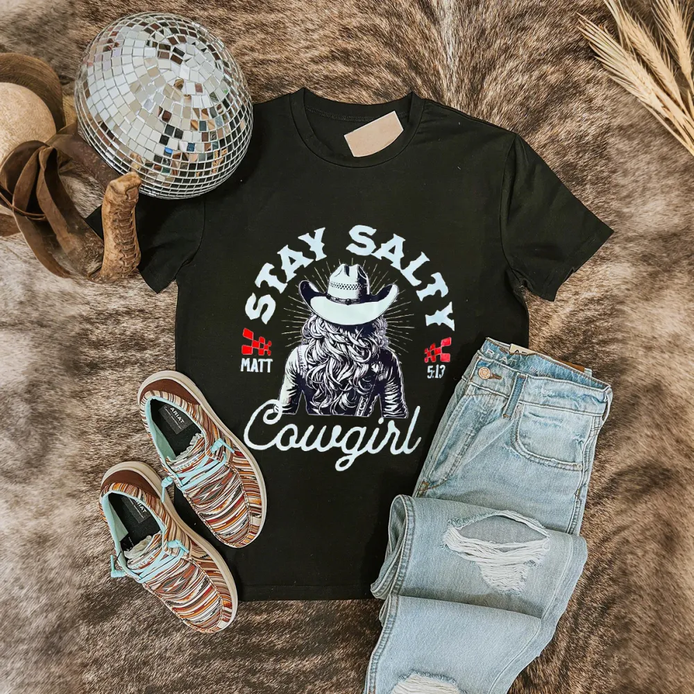 Stay Salty Cowgirl Heathered Tee