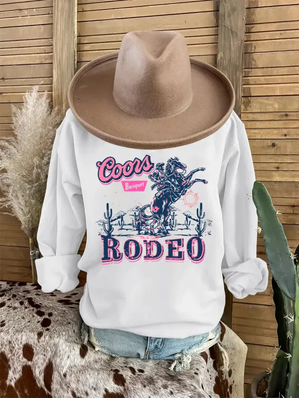 Pink Coors Banquet Rodeo sweatshirt